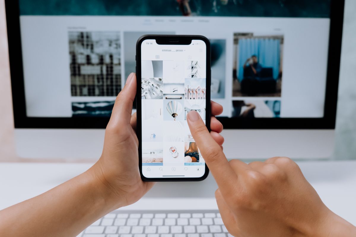 Customer using mobile app